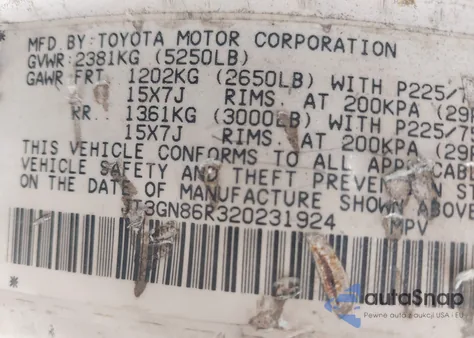 2002 Toyota 4Runner Sr5 V6 from USA, damaged, VIN JT3GN86R320231924